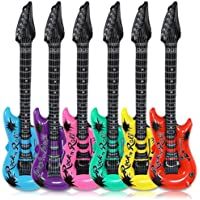 Los mejores  - Schramm® 6 Piezas de Guitarras de Aire de Color 100cm en 6 Colores Air Guitar Air Guitar Inflable 6-Pack